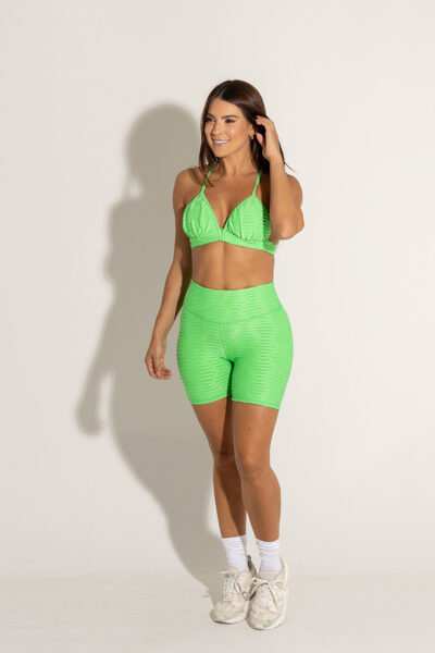 Set Texturizado Short Verde Manzana